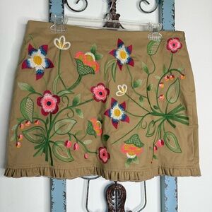 Kori Embroidered Floral Mini Skirt